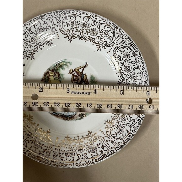 VTG American Limoges Triumph D'or Serenade 3 Cups & 4 Saucers 22K Gold READ - Picture 6 of 16